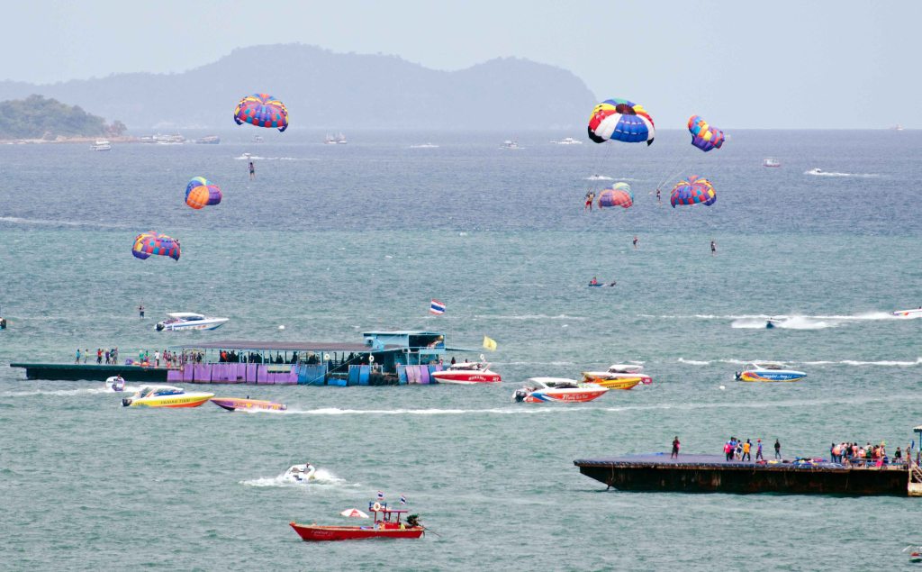 Paragliding in Pattaya Bay, Thailand