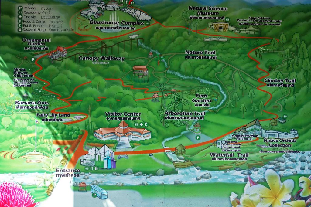 Map of Queen Sirikit Botanic Garden 