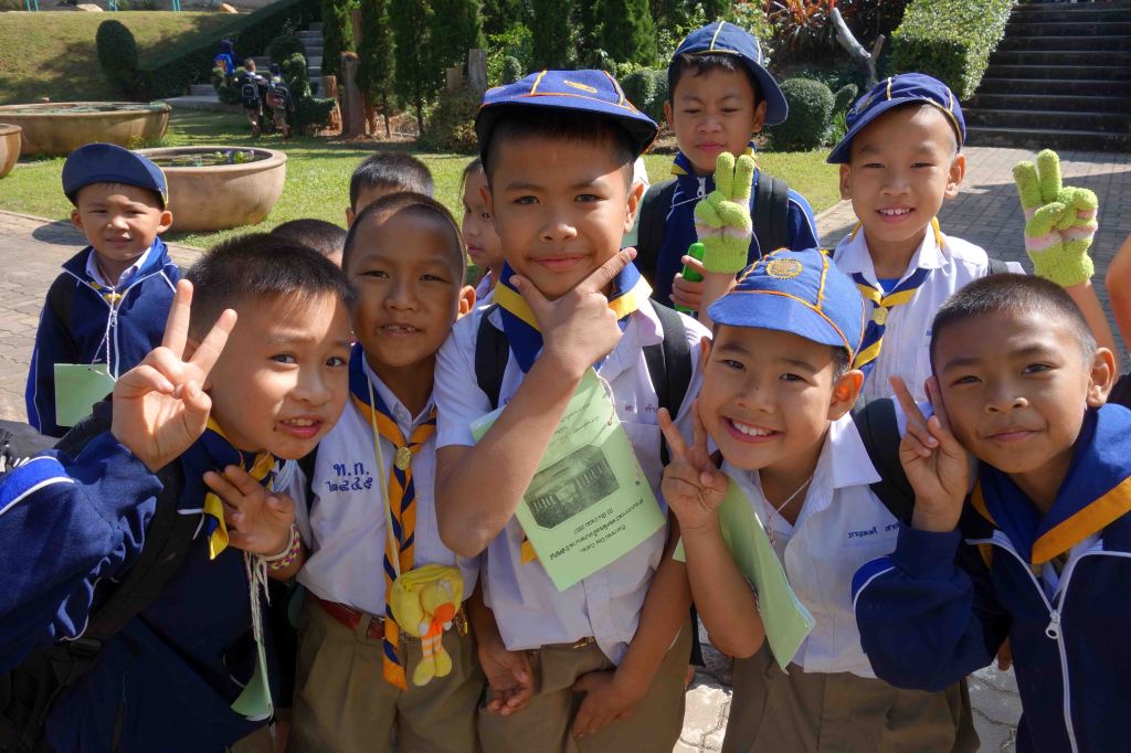 Boy scouts visiting Queen Sirikit Botanic Garden