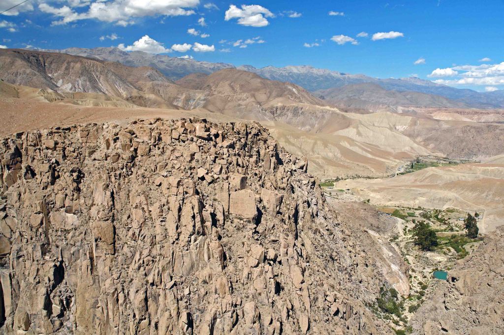Desert valley on the road from Arica to Lauca NP, northern Chile