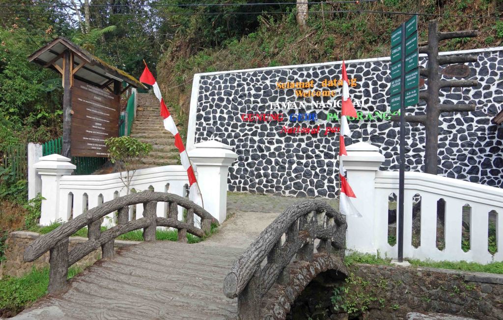Entrance to Mount Gede Pangrango National Park, Java