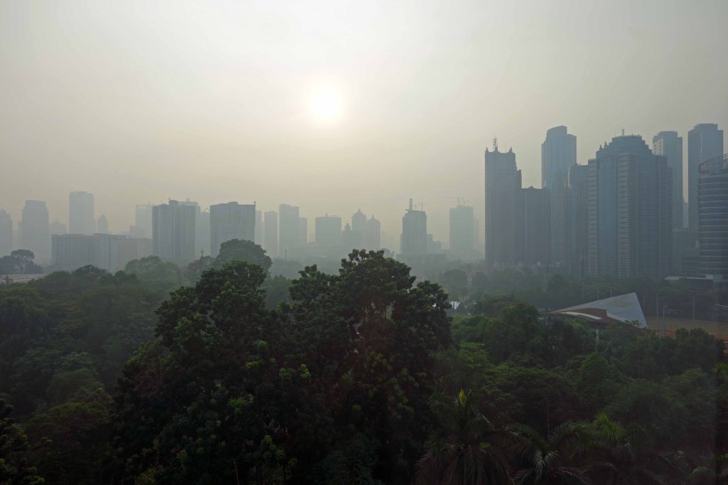Central Jakarta in the early morning from my hotel window