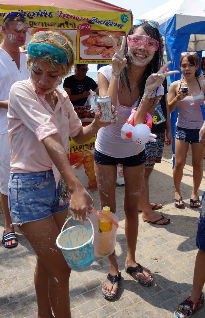 Girls with face paint and protective glasses, 19th April 2016, Pattaya