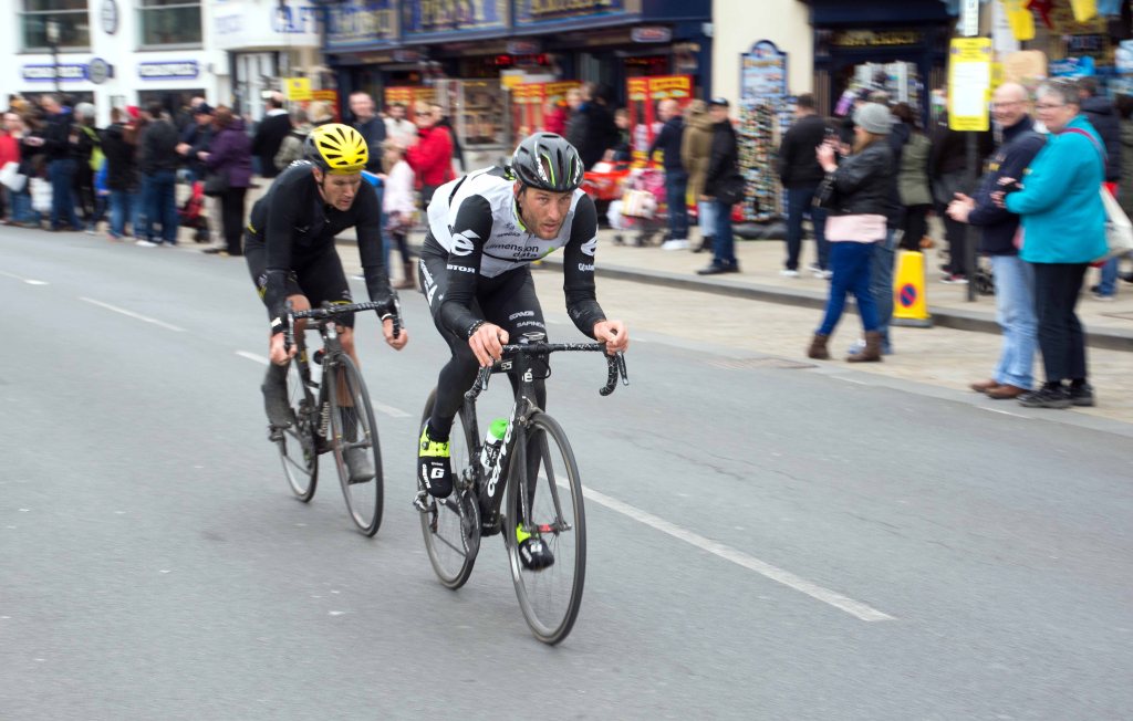Riders near the finish of Stage 3, Tour de Yorkshire